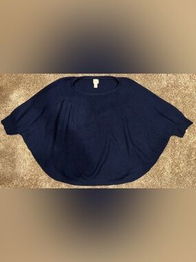 Chico's Blue Ribbed Knit Pullover